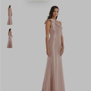 Alfred Sung D794 Toasted Sugar One-Shoulder Dress